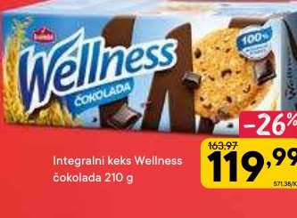 Integrali keks Wellness čokolada 210 g