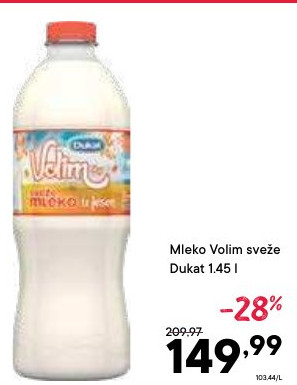Mleko Voim sveže Dukat 1.45 l