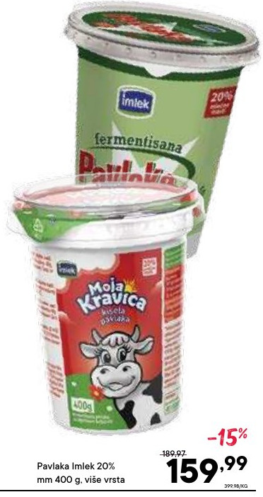 Pavlaka Imlek 20% mm 400 g. više vrsta