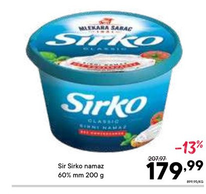 Sir Sirko namaz 60% mm 200 g
