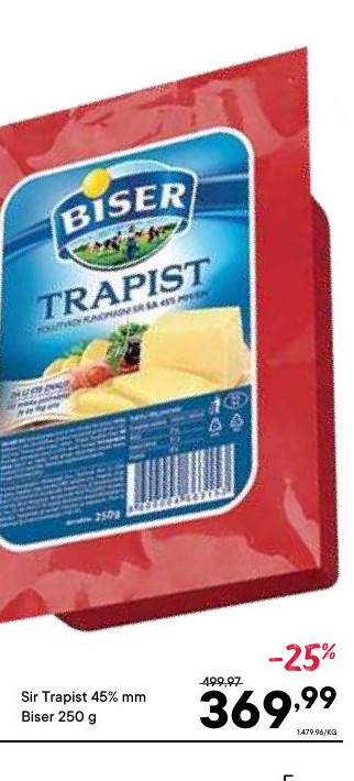 Sir Trapist 45% mm Biser 250 g