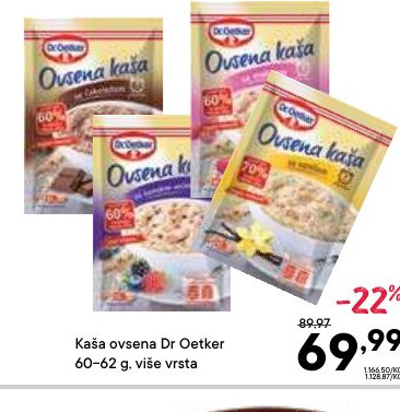 Kaša ovsena Dr Oetker 60-62 g, više vrsta