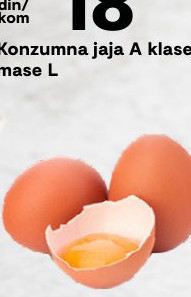 Konzumna jaja A klase, mase M