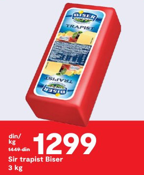 Sir trapist Biser 3 kg