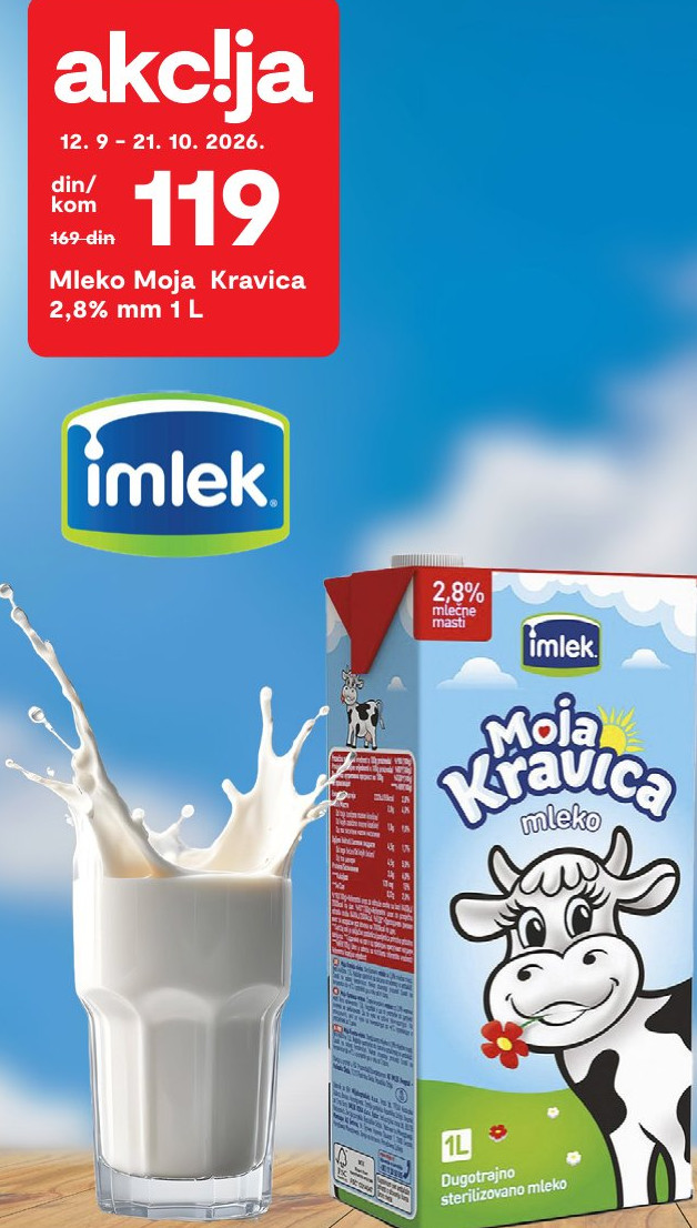Mleko Moja Kravica 2,8% mm 1 L
