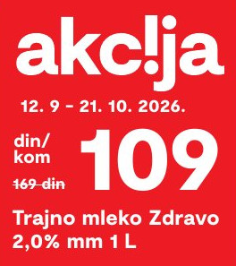Trajno mleko Zdravo 2,0% mm 1 L