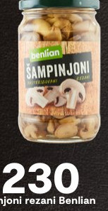 Šampinjoni rezani Benlian 340 g
