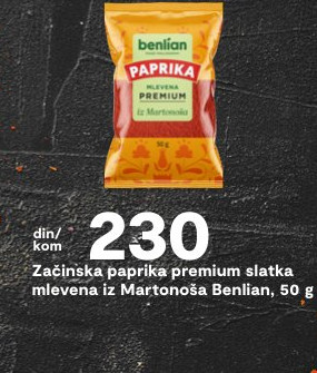 Začinska paprika premium slatka mlevena iz Martonoša Benlian, 50 g