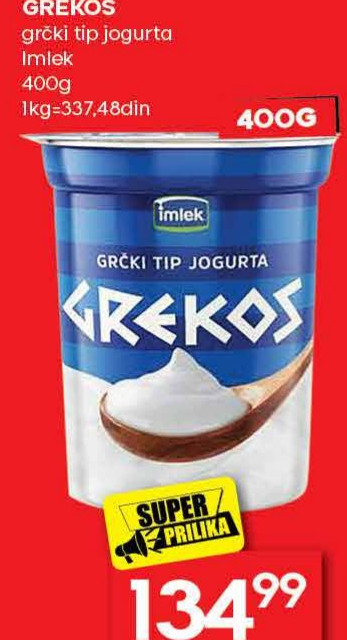 GREKOS grčki tip jogurta Imlek 400g
