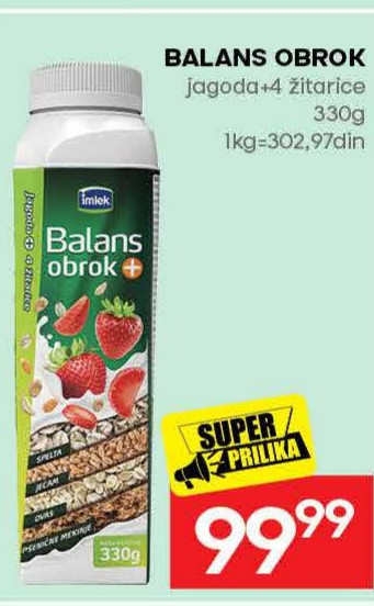 BALANS OBROK jagoda+4 žitarice 330g