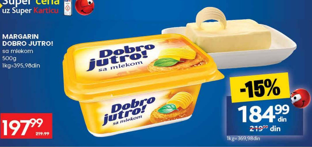 MARGARIN DOBRO JUTRO! sa mlekom 500g