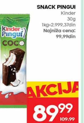 SNACK PINGUI Kinder 30g
