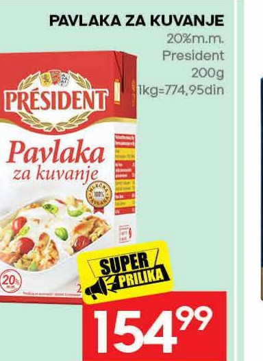 PAVLAKA ZA KUVANJE President 20% m.m. 200g
