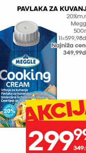 PAVLAKA ZA KUVANJE Meggle 20% m.m. 500ml
