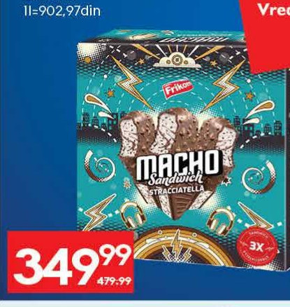 SLADOLED MACHO Sandwich Stracciatella 3x129ml