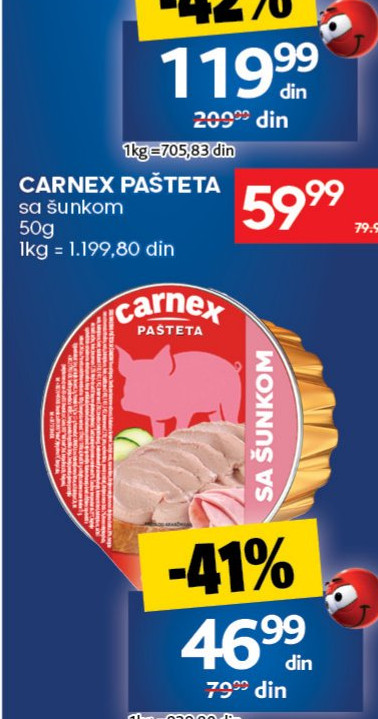 CARNEX PAŠTETA sa šunkom