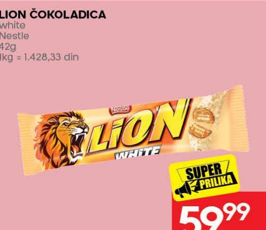 LION ČOKOLADICA white