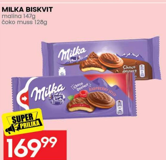 MILKA BISKVIT malina 147g čoko muss 128g