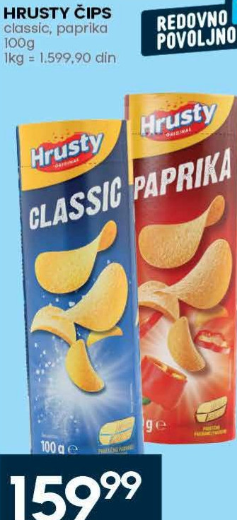 HRUSTY ČIPS classic, paprika 100g