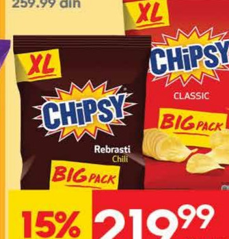 CHIPSY chili, classic 210g