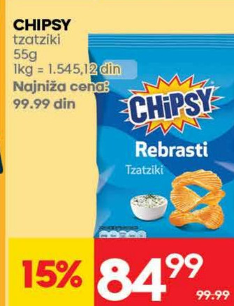 CHIPSY tzatziki 55g