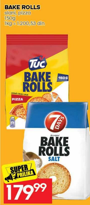 TUC BAKE ROLLS pizza 150g