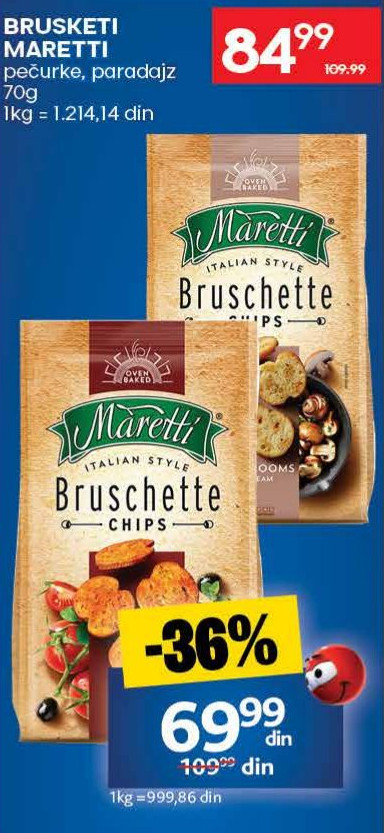 BRUSKETI MARETT pečurke, paradajz 70g