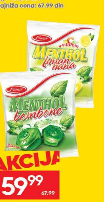PIONIR BOMBONE limun nana menthol 100g