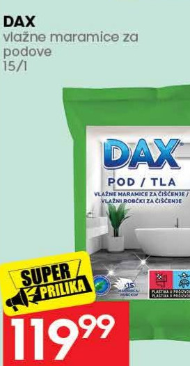 DAX vlažne maramice za podove 15/1