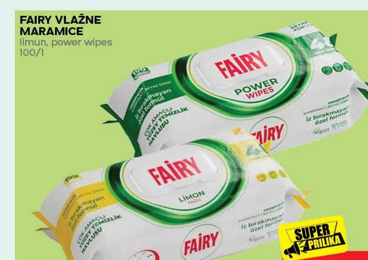 FAIRY VLŽNE MARAMICE limun, power wipes 100/1