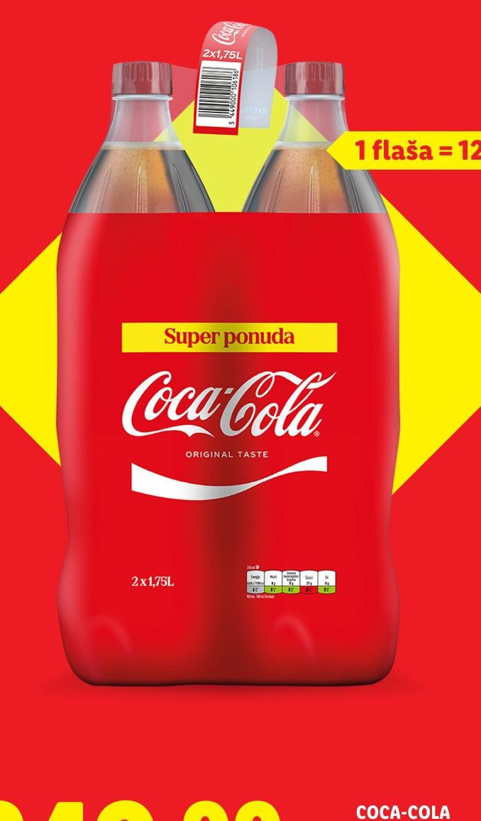 COCA-COLA Gazirani napitak Multipak 2 x 1,75 l