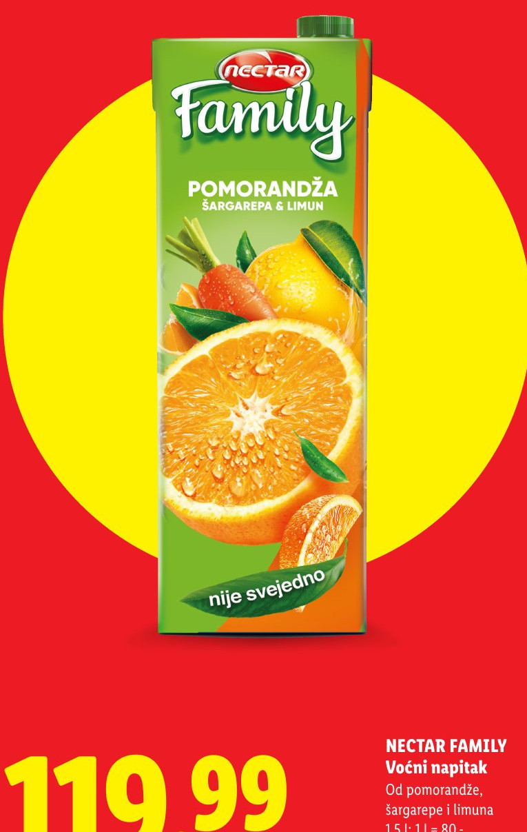 Nectar Family Voćni napitak Od pomorandže, šargarepe & limuna