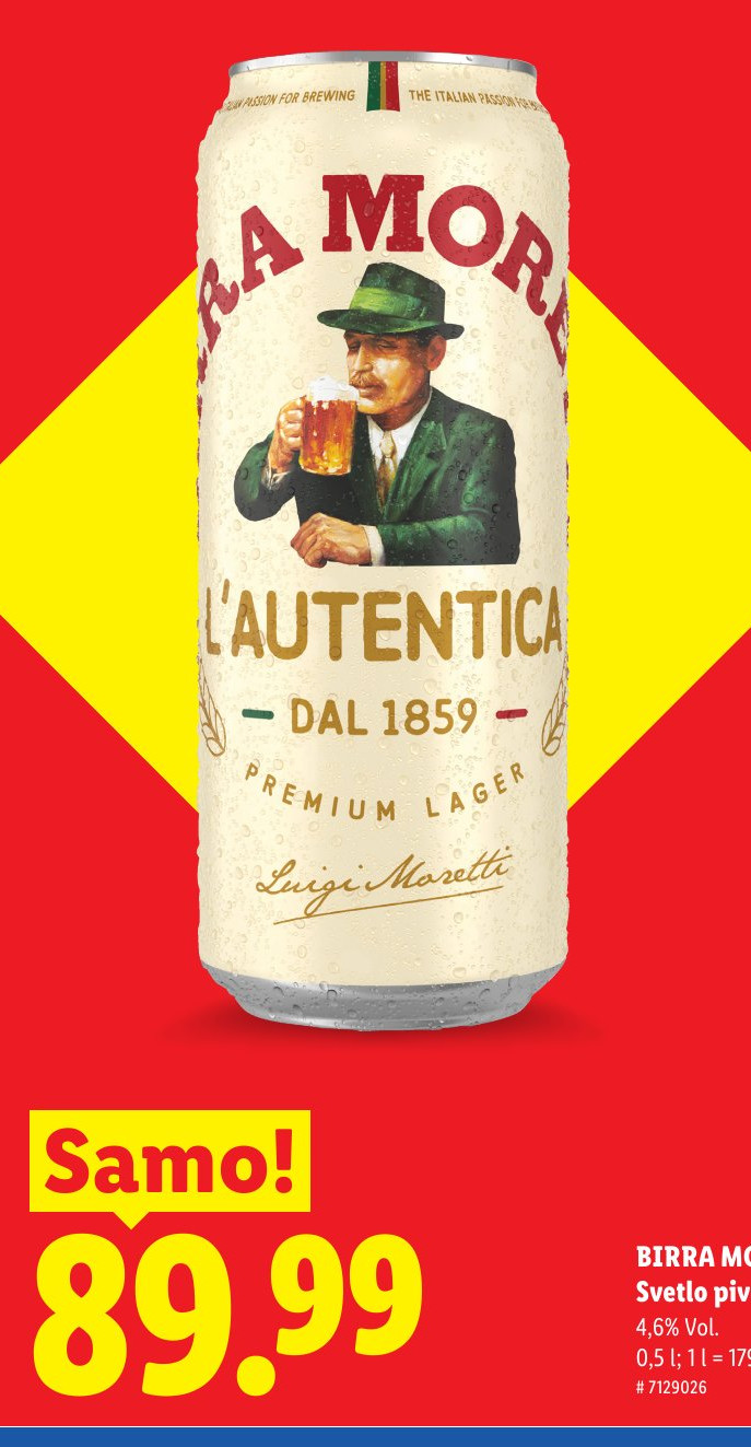 BIRRA MORETTI Svetlo pivo