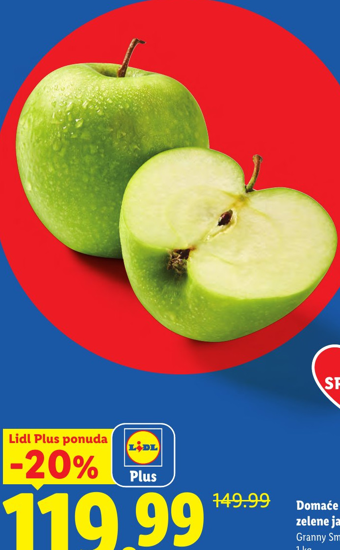 Domaće zelene jabuke Granny Smith