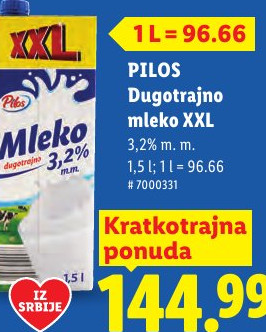 Pilos Dugotrajno mleko XXL