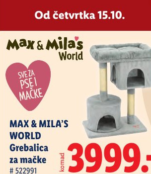 Max & Mila's World Grebatica za mačke