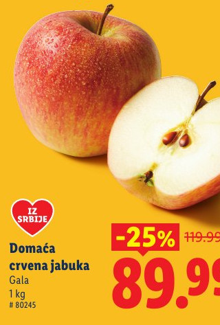 Domaća crvena jabuka Gala