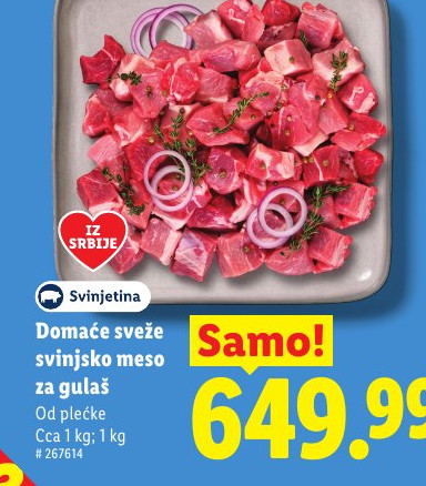 Domaće sveže svinjsko meso za gulaš