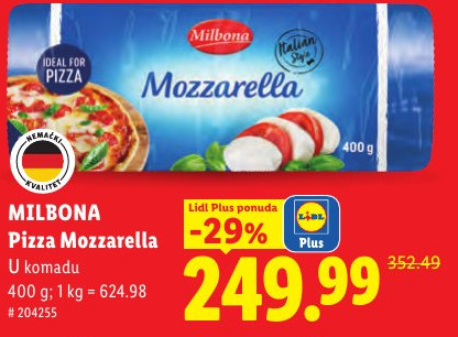 Milbona Pizza Mozzarella