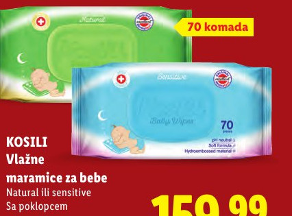 KOSILI Vlažne maramice za bebe Natural ili sensitive