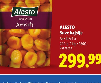 ALESTO Suve kajsije Bez koštica