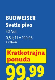 BUDWEISER Svetlo pivo
