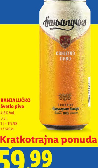 BANJALUČKO Svetlo pivo
