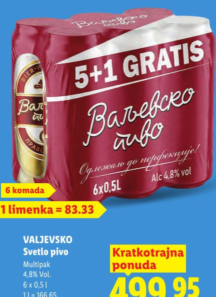 VALJEVSKO Svetlo pivo Multipack