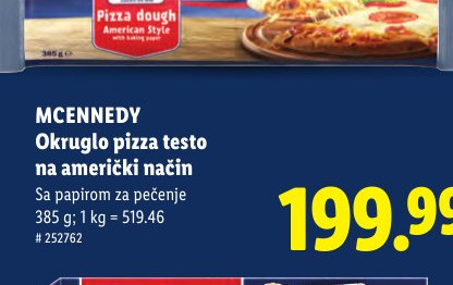 MCENNEDY Okruglo pizza testo na američki način
