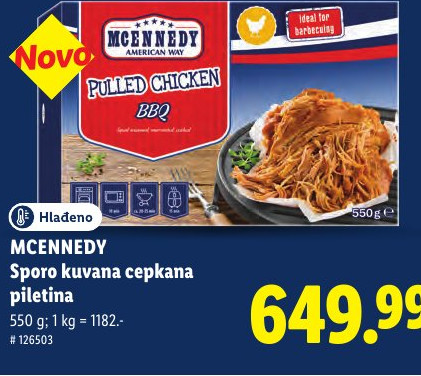 MCENNEDY Sporo kuvana cepkana piletina