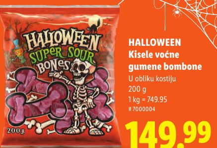 HALLOWEEN Kisele voćne gumene bombone
