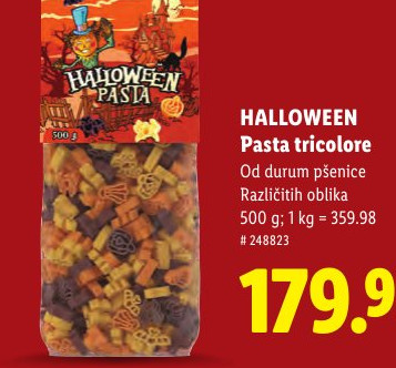 HALLOWEEN Pasta tricolore