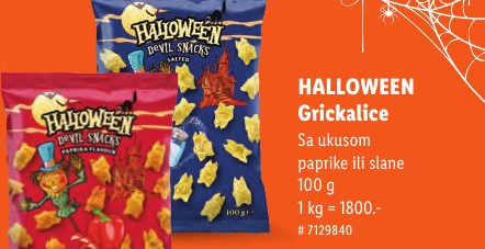 HALLOWEEN Grickalice Sa ukusom paprike ili slane