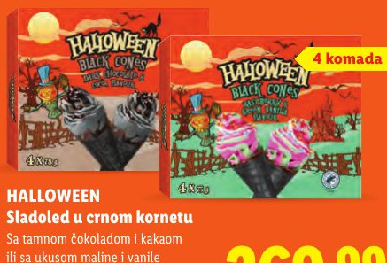 HALLOWEEN Sladoled na crnom konretu